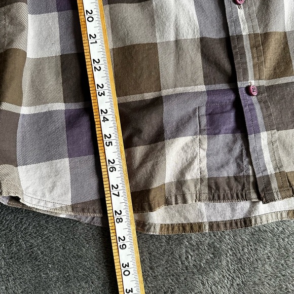 VANS OF THE WALL MENS LONG SLEEVE PLAID PURPLE GRAY SHIRT SZ L - Picture 14 of 14